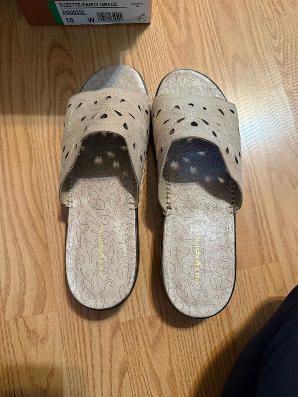 Easy Spirit Beige Slide Sandals